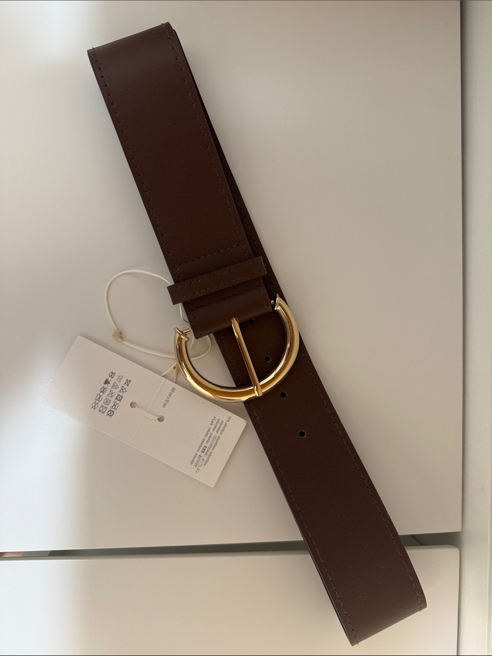Brown Zara Belt with Gold Buckle